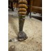 SOLD - Wood Square Table with Turned Legs and Glass Ball Feet