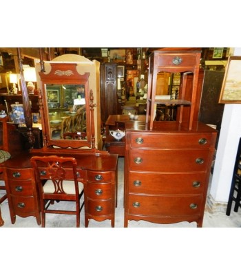 SOLD - Early American Cherry Bedroom Set