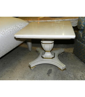 SOLD - Mid Century Square Pedestal Lamp Table