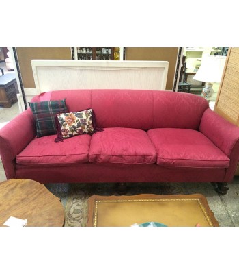 Antique Couch Reupholstered Red