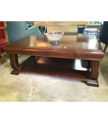 SOLD - Large wood coffee table with drawer