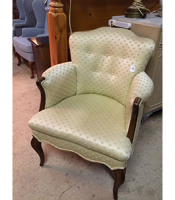 Yellow Floral Upholstered Chair