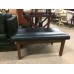 SOLD - Mid-Century Black Vinyl Sofa and Ottoman