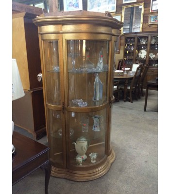 Curved Glass Curio Cabinet